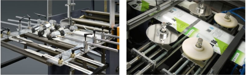 Машина для производства пакетов с трехсторонним и средним запечатыванием (двойная намотка)